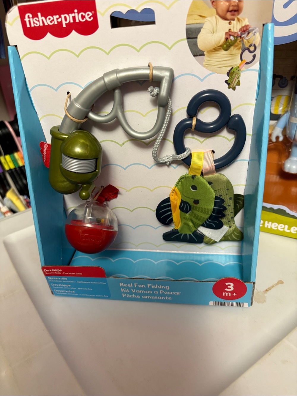 Fisher-Price Olive Green, Navy and Red Reel Fishing Playset